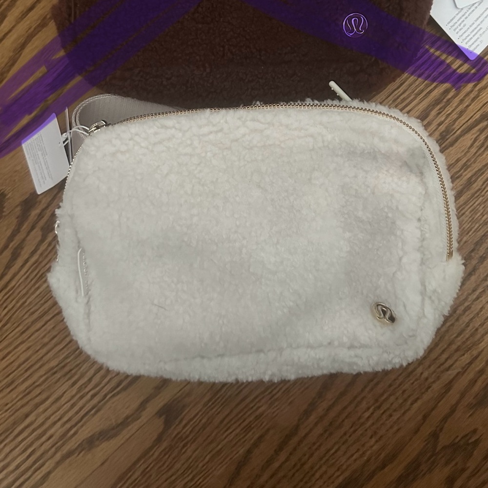 White Sherpa Crossbody Bag